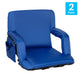 Blue |#| 2 Pack Reclining Blue Backpack Padded Stadium Chairs-Armrests & Storge Pockets