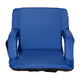 Blue |#| 2 Pack Reclining Blue Backpack Padded Stadium Chairs-Armrests & Storge Pockets