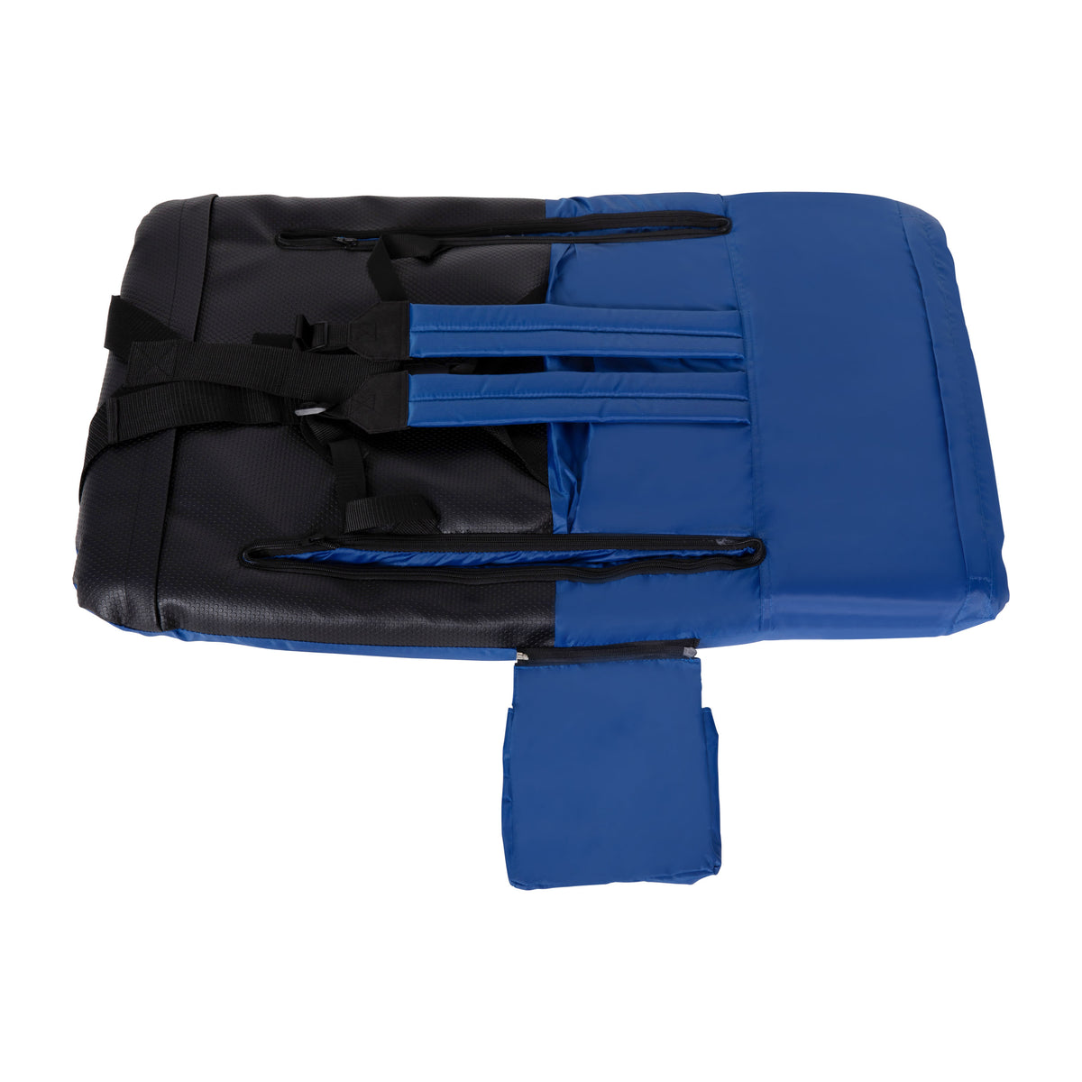 Blue |#| 2 Pack Reclining Blue Backpack Padded Stadium Chairs-Armrests & Storge Pockets