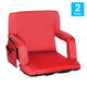 Red |#| 2 Pack Reclining Red Backpack Padded Stadium Chairs-Armrests & Storge Pockets