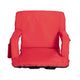 Red |#| 2 Pack Reclining Red Backpack Padded Stadium Chairs-Armrests & Storge Pockets