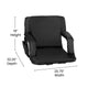 Black |#| 2 Pack Reclining Black Backpack Padded Stadium Chairs-Armrests & Storge Pockets