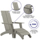 Gray |#| Set of 2 Indoor/Outdoor 2-Slat Adirondack Style Chairs & Footrests in Gray