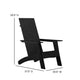 Black |#| Set of 2 Indoor/Outdoor 2-Slat Adirondack Style Chairs & Footrests in Black