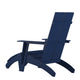 Navy |#| Set of 2 Indoor/Outdoor 2-Slat Adirondack Style Chairs & Footrests in Navy
