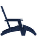 Navy |#| Set of 2 Indoor/Outdoor 2-Slat Adirondack Style Chairs & Footrests in Navy