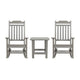 Gray |#| Set of 2 Indoor/Outdoor Poly Resin Rocking Chairs with Side Table in Gray