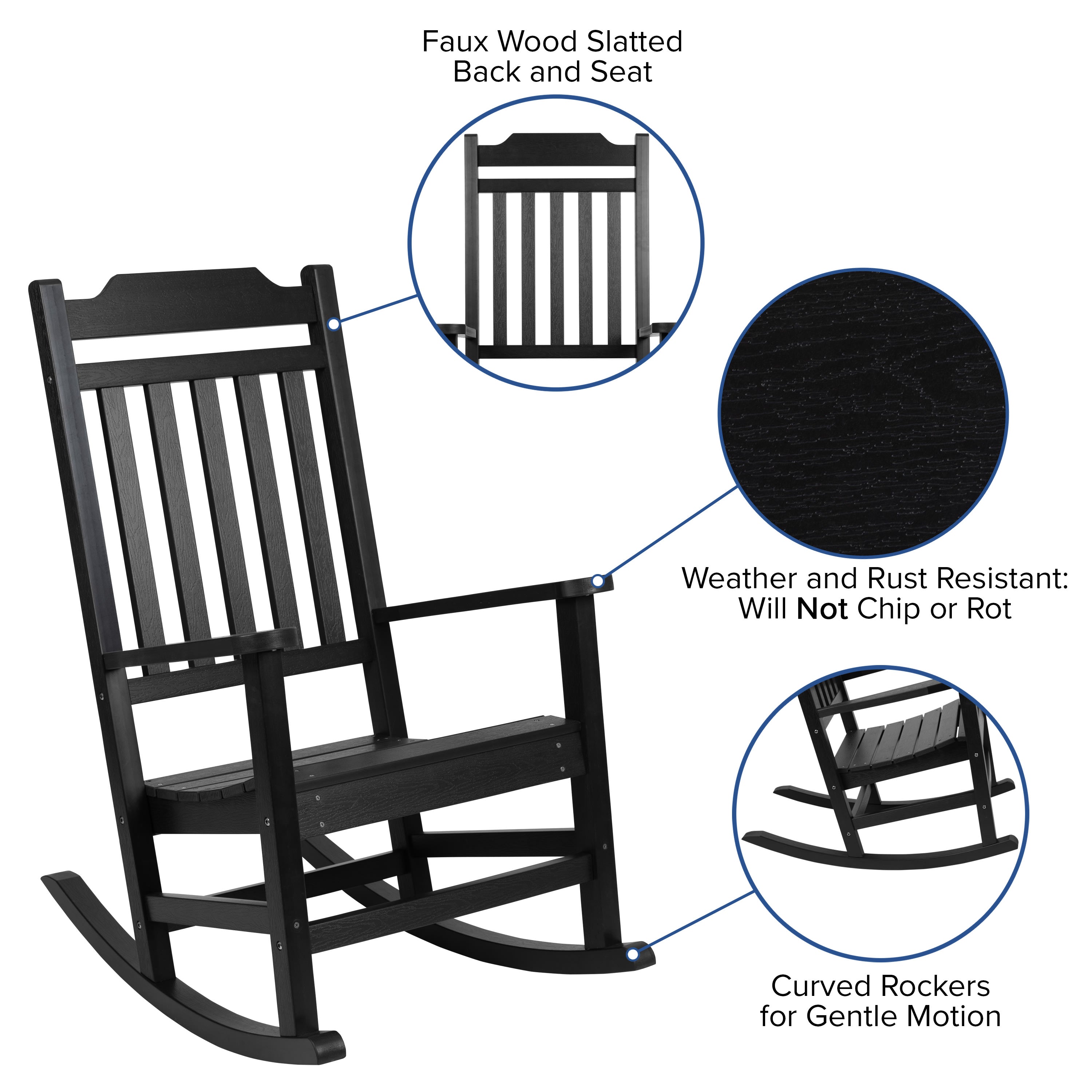 Black rocking chairs set of 2 store