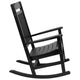 Black |#| Set of 2 Indoor/Outdoor Poly Resin Rocking Chairs with Side Table in Black