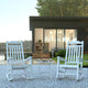 White |#| Set of 2 Indoor/Outdoor Poly Resin Rocking Chairs with Side Table in White