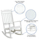 White |#| Set of 2 Indoor/Outdoor Poly Resin Rocking Chairs with Side Table in White