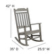 Gray |#| Set of 2 Indoor/Outdoor Poly Resin Rocking Chairs with Side Table in Gray