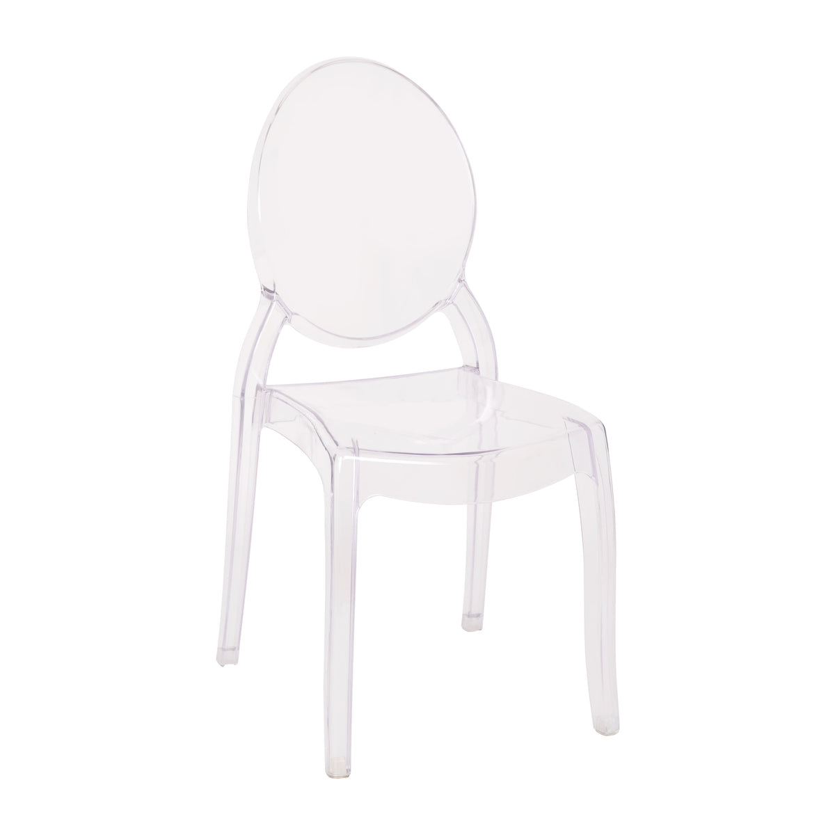 Set of 4 Extra Wide Resin All-Weather Transparent Crystal Ghost Banquet Chairs