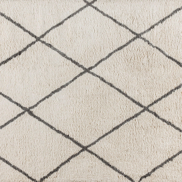 Charcoal/Ivory,8' x 10' |#| 8' x 10' Charcoal and Ivory Diamond Trellis Modern Shag Area Rug