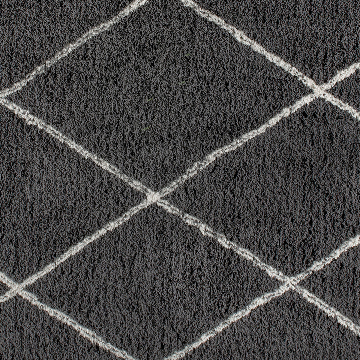 Charcoal/Ivory,8' x 10' |#| 8' x 10' Charcoal and Ivory Diamond Trellis Modern Shag Area Rug