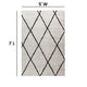 Ivory/Black,5' x 7' |#| 5' x 7' Ivory and Black Diamond Trellis Modern Shag Area Rug