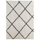 Ivory/Black,8' x 10' |#| 8' x 10' Ivory and Black Diamond Trellis Modern Shag Area Rug