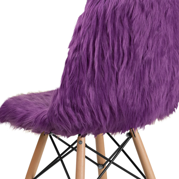 Purple |#| Shaggy Dog Purple Accent Chair - Dorm Chair - Retro Chair - Faux Fur Chair