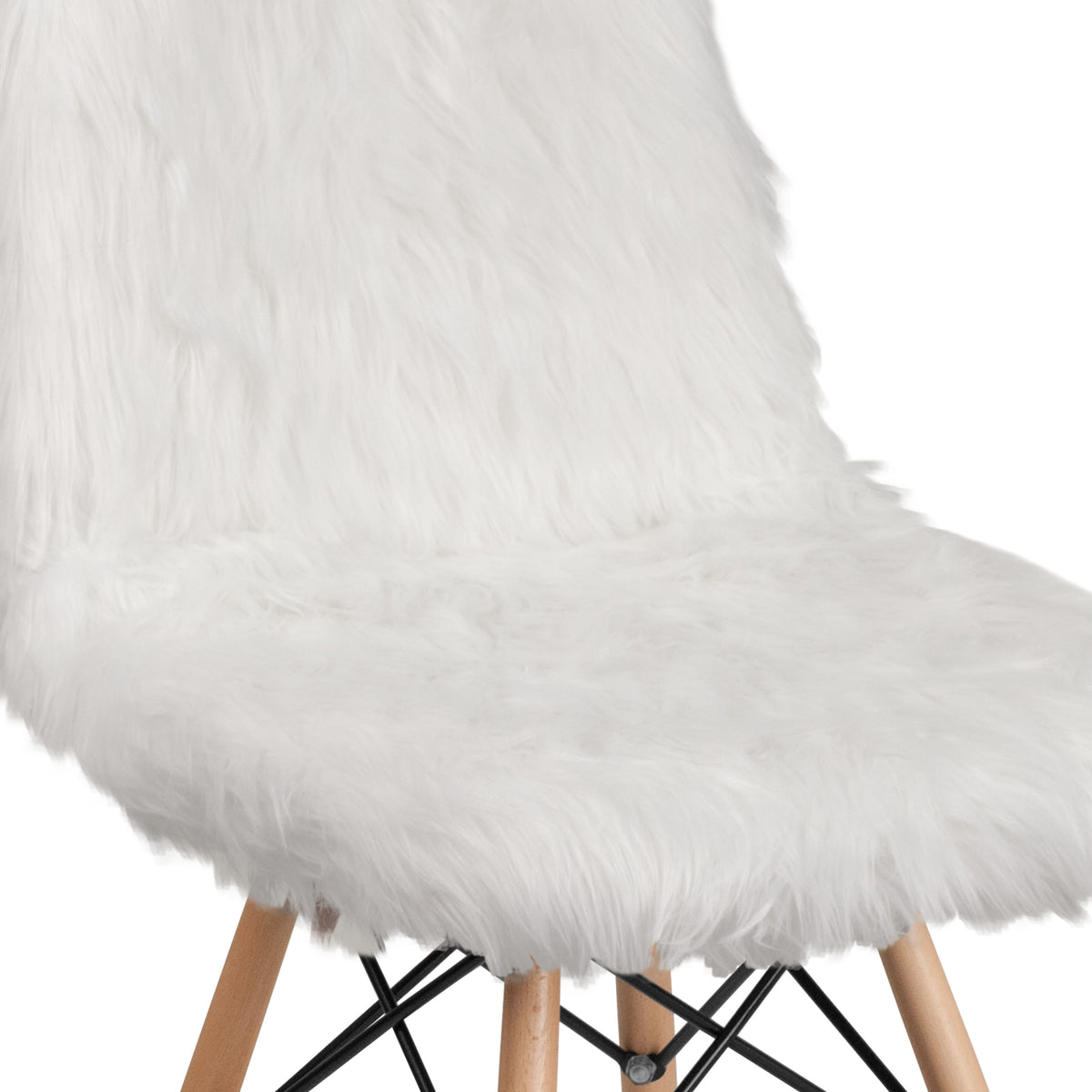 White |#| Shaggy Dog White Accent Chair - Dorm Furniture - Retro Chair - Faux Fur Chair