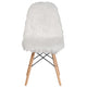 White |#| Shaggy Dog White Accent Chair - Dorm Furniture - Retro Chair - Faux Fur Chair