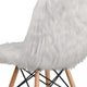 White |#| Shaggy Dog White Accent Chair - Dorm Furniture - Retro Chair - Faux Fur Chair