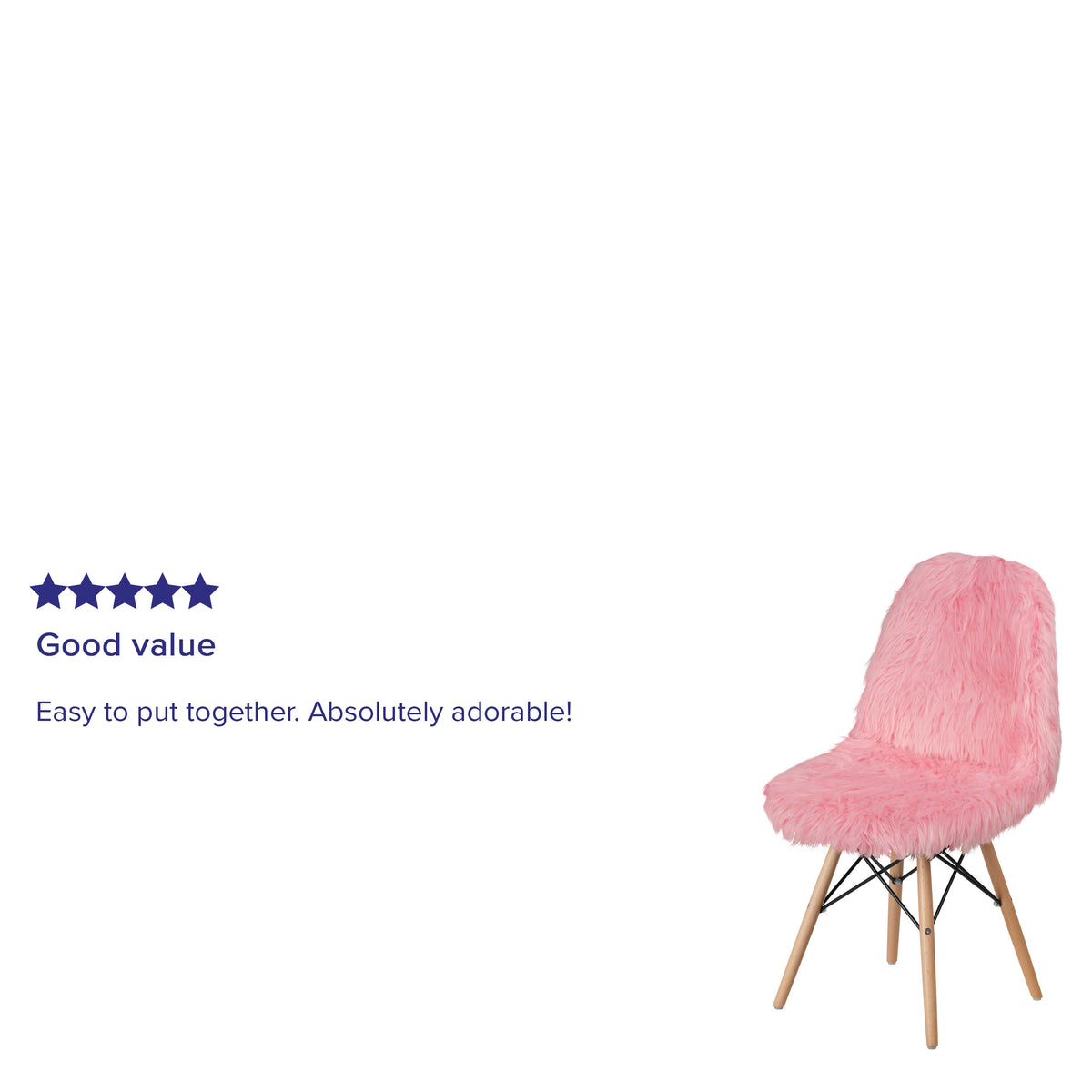 Light Pink |#| Shaggy Dog Light Pink Accent Chair - Dorm Chair - Retro Chair - Faux Fur Chair