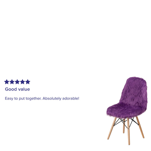 Purple |#| Shaggy Dog Purple Accent Chair - Dorm Chair - Retro Chair - Faux Fur Chair