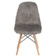 Charcoal Gray |#| Shaggy Dog Charcoal Gray Accent Chair - Dorm Chair - Retro Chair - Faux Fur