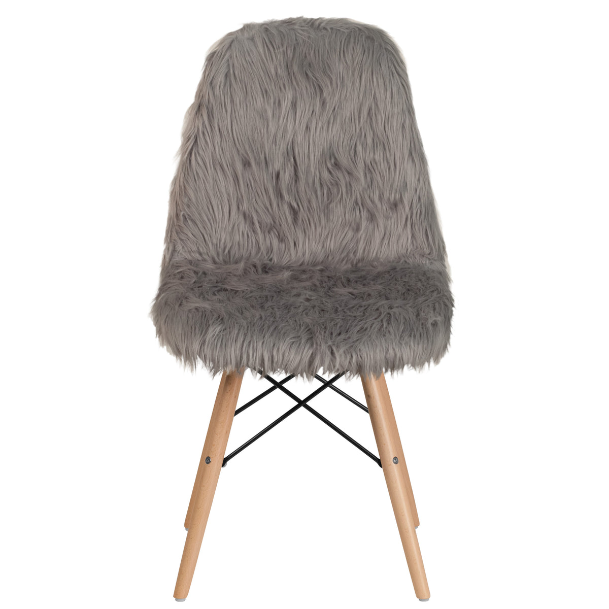 Charcoal Gray |#| Shaggy Dog Charcoal Gray Accent Chair - Dorm Chair - Retro Chair - Faux Fur