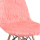 Hermosa Pink |#| Shaggy Dog Hermosa Pink Accent Chair - Dorm Furniture - Retro Chair - Faux Fur
