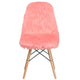 Hermosa Pink |#| Shaggy Dog Hermosa Pink Accent Chair - Dorm Furniture - Retro Chair - Faux Fur