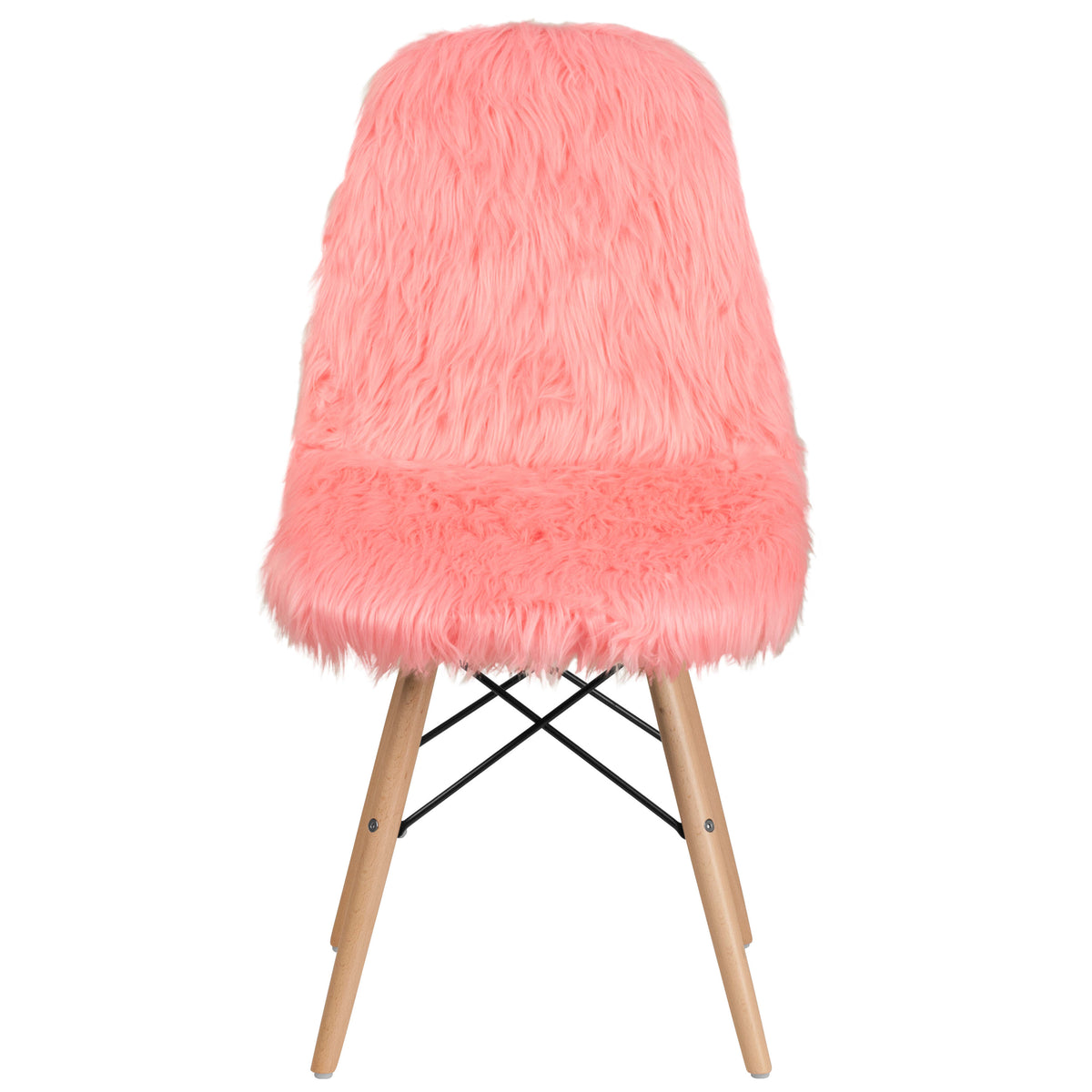 Hermosa Pink |#| Shaggy Dog Hermosa Pink Accent Chair - Dorm Furniture - Retro Chair - Faux Fur