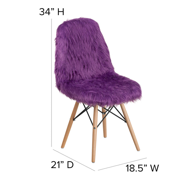 Purple |#| Shaggy Dog Purple Accent Chair - Dorm Chair - Retro Chair - Faux Fur Chair