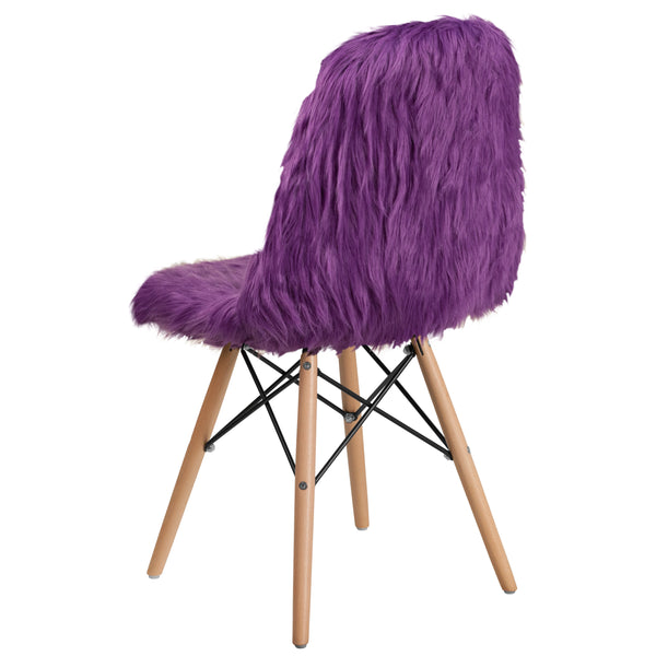 Purple |#| Shaggy Dog Purple Accent Chair - Dorm Chair - Retro Chair - Faux Fur Chair