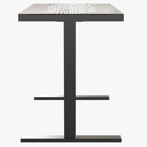 Gaming Computer Desk with Color Changing LED Circuit Board Design Glass Desktop