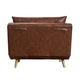 Brown |#| Convertible Tri-Fold Chair with Pillow and Hideaway Legs in Brown LeatherSoft