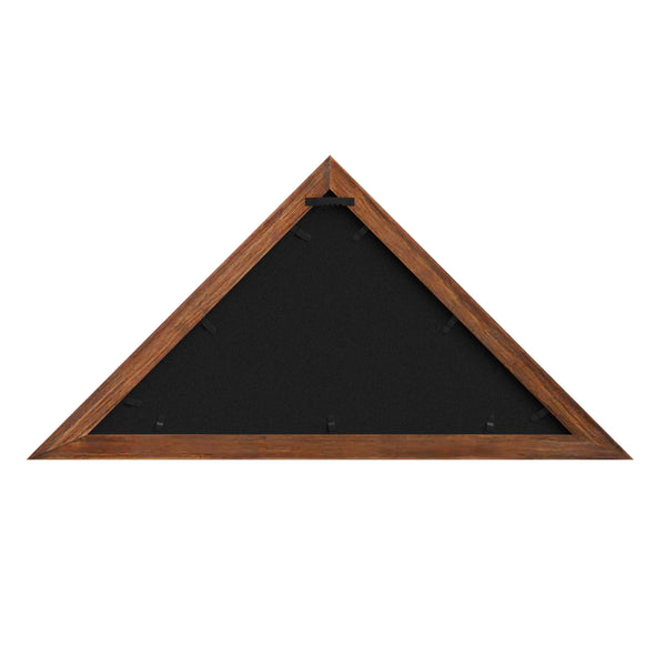 Rustic Brown |#| Solid Wood Rustic Brown Display Case for 9.5 x 5 Veterans Flag