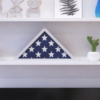 Sheehan Memorial Flag Display Case - Solid Wood Military Flag Display Case for 9.5 x 5 American Veteran Flag