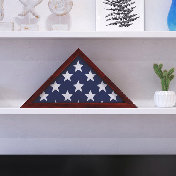 Mahogany |#| Solid Wood Mahogany Display Case for 9.5 x 5 Veterans Flag