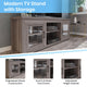 Gray Wash Oak |#| Classic TV Stand up to 80inch TVs-Glass Fronted Doors-Modern Gray Wash Oak Finish