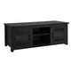 Black |#| Classic TV Stand for up to 80" TVs-Glass Fronted Doors-Modern Black Finish
