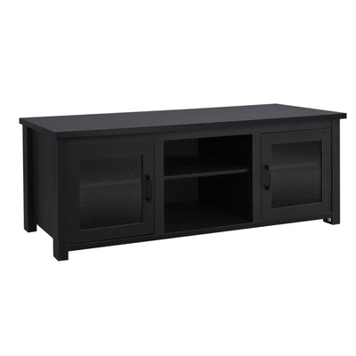 Sheffield Classic TV Stand for up to 80" TVs - Modern Finish with Full Glass Doors  - 65" Engineered Wood Frame - 3 Shelves - View 1