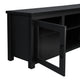 Black |#| Classic TV Stand for up to 80" TVs-Glass Fronted Doors-Modern Black Finish