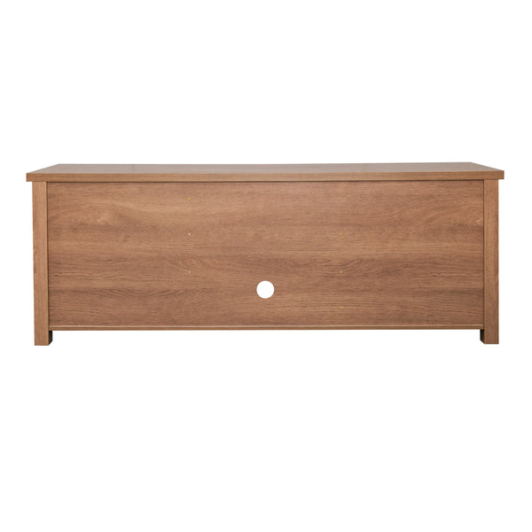 Walnut |#| Classic TV Stand for up to 80" TVs-Glass Fronted Doors-Modern Walnut Finish