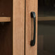 Walnut |#| Classic TV Stand for up to 80" TVs-Glass Fronted Doors-Modern Walnut Finish