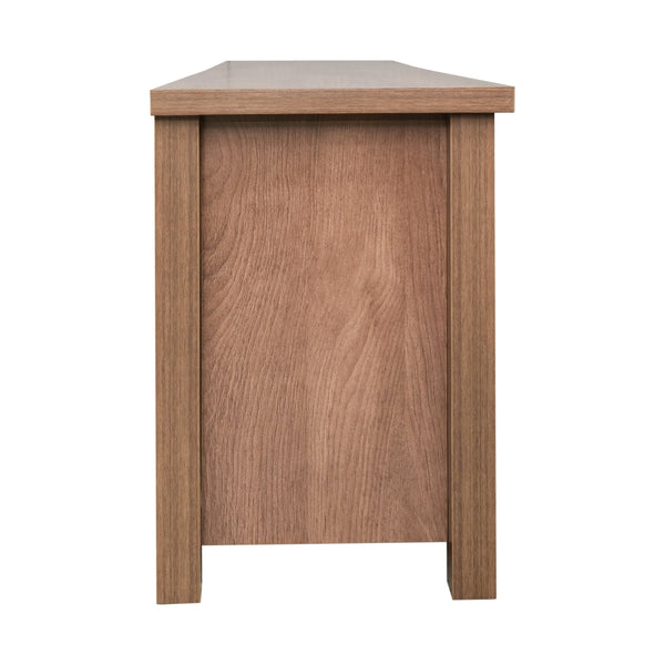 Walnut |#| Classic TV Stand for up to 80" TVs-Glass Fronted Doors-Modern Walnut Finish