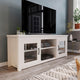 White Wash |#| Classic TV Stand for up to 80" TVs-Glass Fronted Doors-Modern White Wash Finish