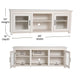 White Wash |#| Classic TV Stand for up to 80" TVs-Glass Fronted Doors-Modern White Wash Finish