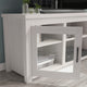White Wash |#| Classic TV Stand for up to 80" TVs-Glass Fronted Doors-Modern White Wash Finish