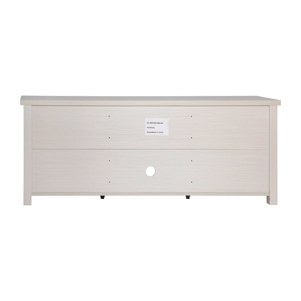 White Wash |#| Classic TV Stand for up to 80" TVs-Glass Fronted Doors-Modern White Wash Finish